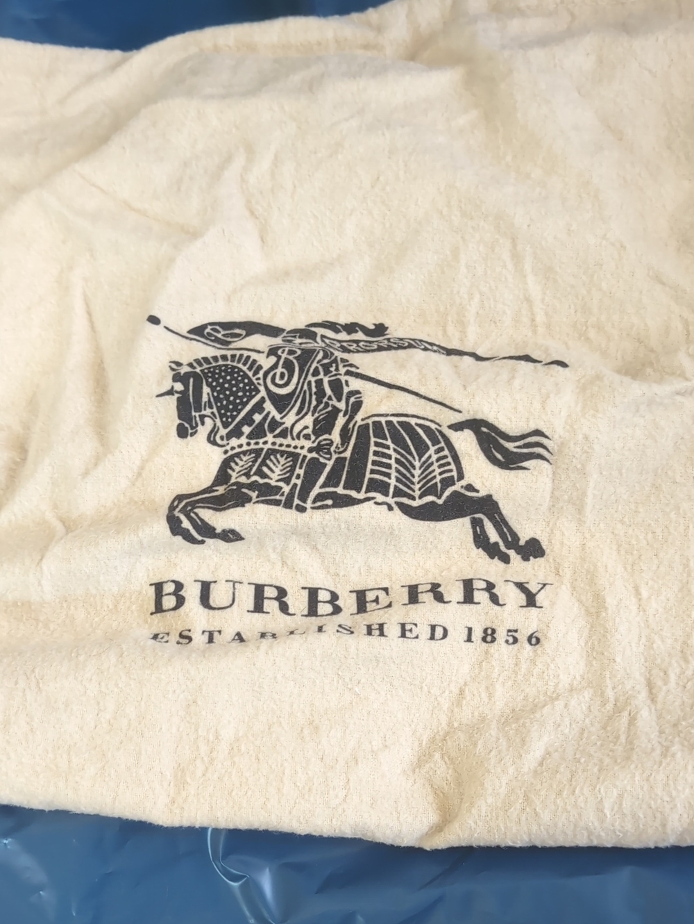 Burberry Prorsum Flannel Dust Bag with Black Equestrian Logo